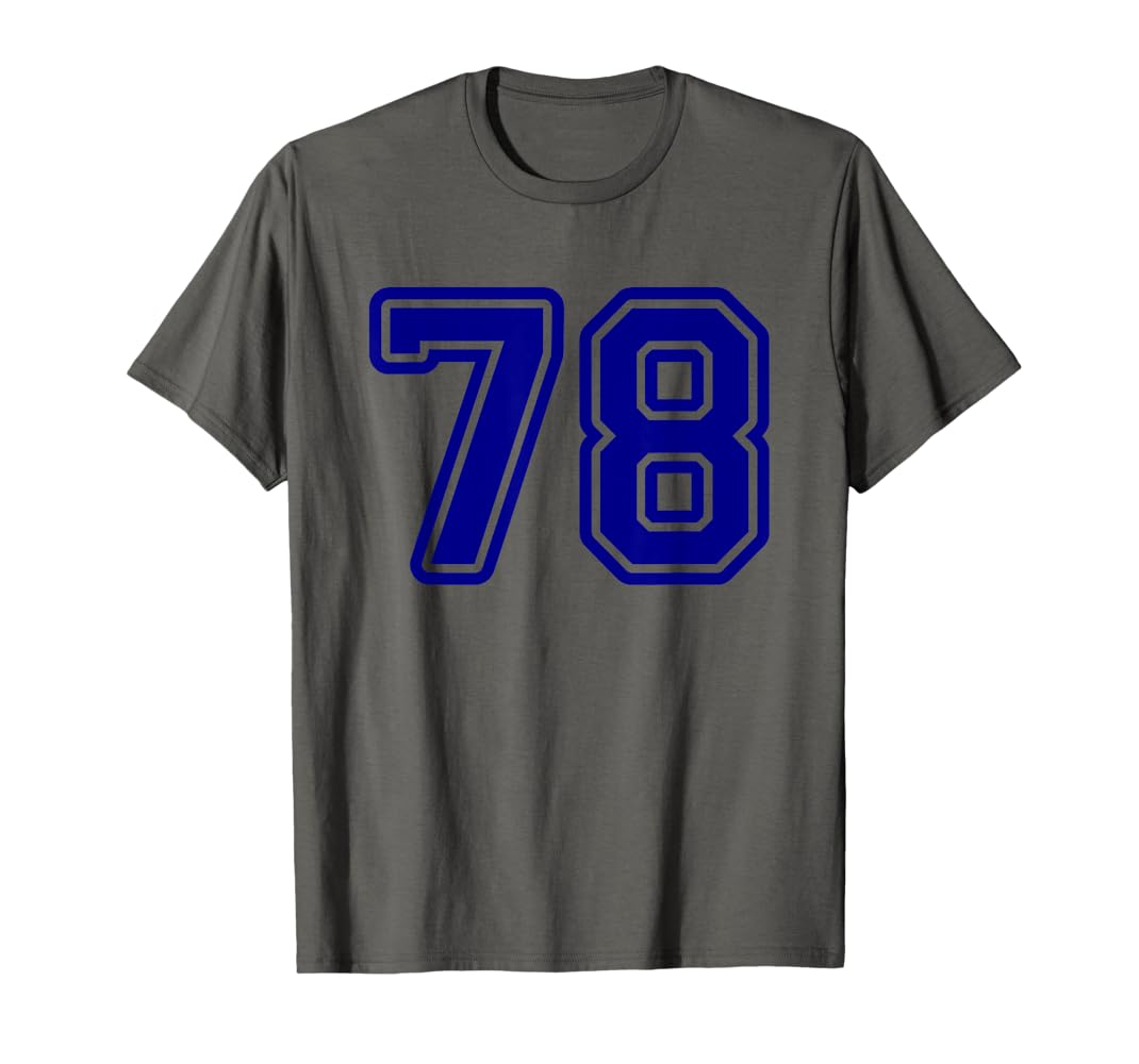 Amazon.com: Number #78 Blue Sport Varsity Number 78 T-Shirt